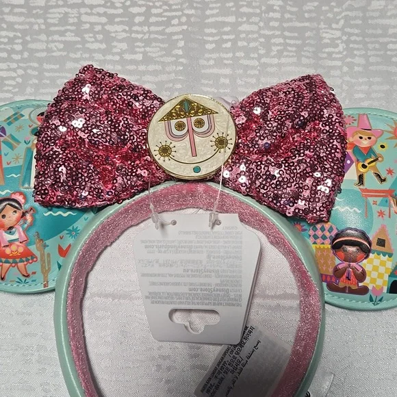 WDW DISNEY PARKS It’s A Small World Minnie Mouse Ears Headband NWT - Picture 2 of 4
